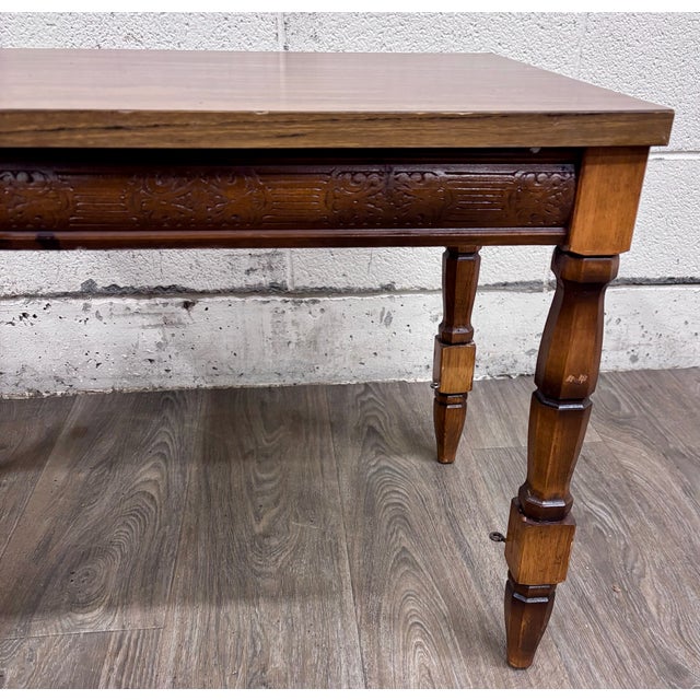 Vintage Jacobean Revival Style Coffee Table Side Table End Table For Sale - Image 10 of 10
