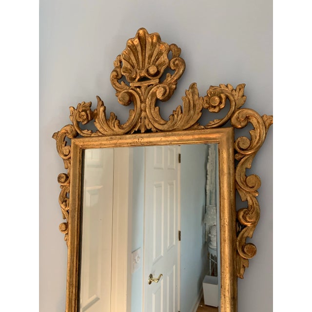 Victorian Antique 1890s Ornate Carved Giltwood Mirror For Sale - Image 3 of 5