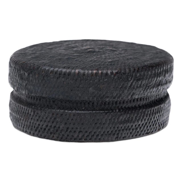 Chinese Black Lacquer Woven Box, C. 1900 For Sale