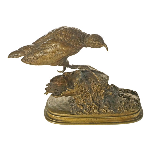 Late 19th Century French Bronze Game Bird Sculpture Signed F. Pautrot Animalier School For Sale