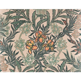 Art Nouveau Robert Kime Green Botanical Wallpaper - 1 Roll For Sale