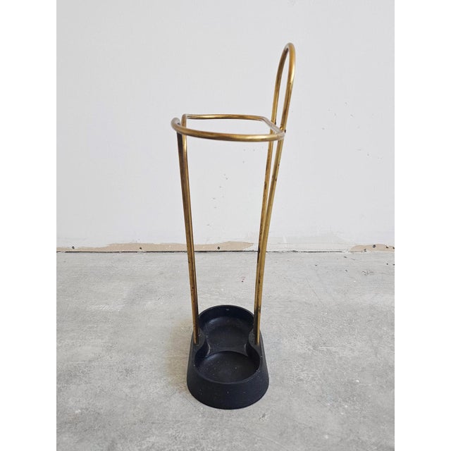 Black Mid-Century Modern Deaifned Umbrella Stand attributed to Carl Aubock, Austria, 1950s For Sale - Image 8 of 10