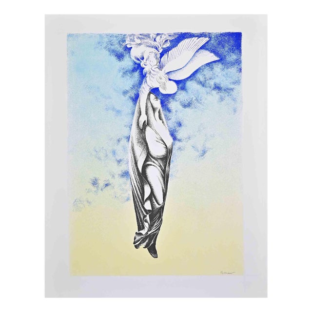 Giacomo Porzano, Assumption into Heaven, Screen Print, 1970s For Sale