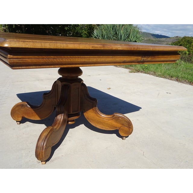 19th Century Square Walnut Pedestal Table For Sale - Image 13 of 18