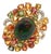 Bochic "Orient" Vintage Diamond, Sapphires & Black Opal Ring Set In 18K Gold & Silver For Sale