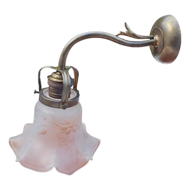 Vintage Art Deco Brass Wall Sconce, 1920s For Sale