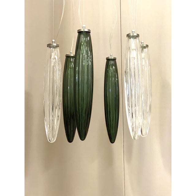 Contemporary Luxury Italian Green "Swords" Murano Glass Little Cascade by Simoeng For Sale - Image 6 of 6