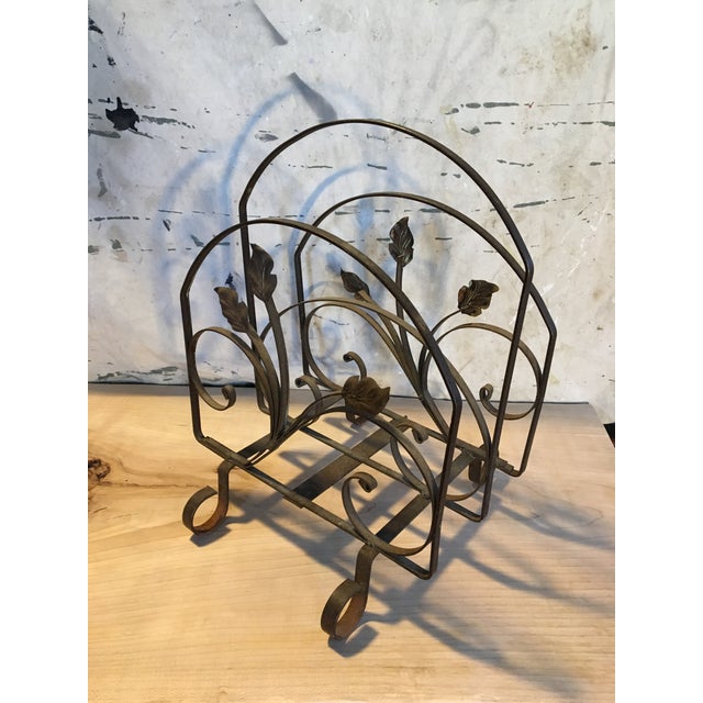20th Century Country Wrought Iron Magazine Rack Chairish