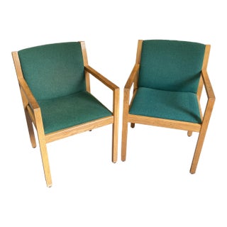 Vintage Mid Century Green Chairs - a Pair For Sale