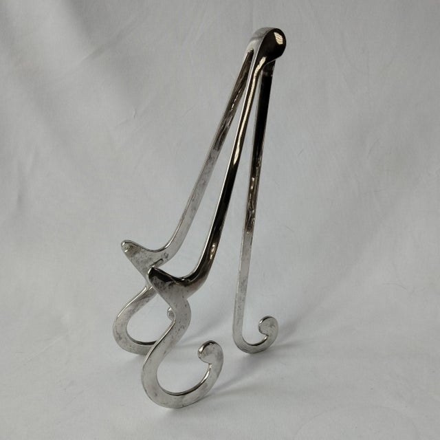 Modern Silverplated Modern Display Easel Photo Frame Stand Vintage 90s For Sale - Image 3 of 7