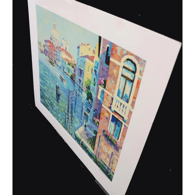 American 1992 Howard Behrens "Grand Canal" Signed Limited Edition Serigraph on Paper - Fine Art For Sale - Image 3 of 9