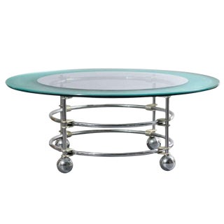 Jay Spectre for Century Chrome and Glass Cocktail Table For Sale