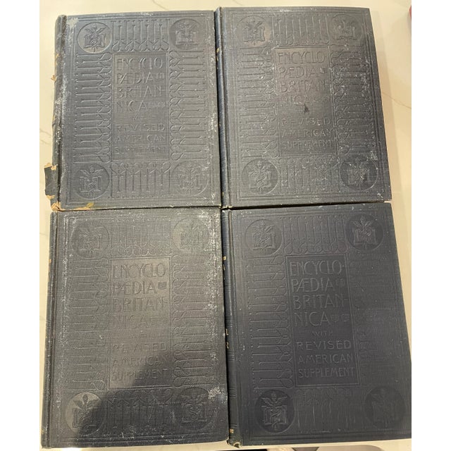 1904 Navy Blue & Gold Britannica Encyclopedia Set For Sale - Image 4 of 11