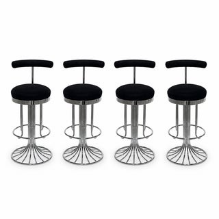1970s Chrome Bar Stools by Gastone Rinaldi - Set of 4 For Sale