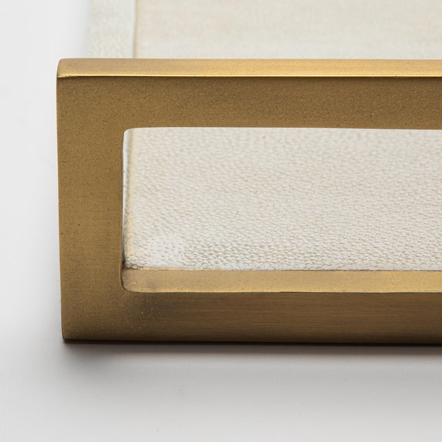 Rectangular Tray in Natural Cream Shagreen With Bronze Patina Brass by R&y Augousti For Sale - Image 11 of 11