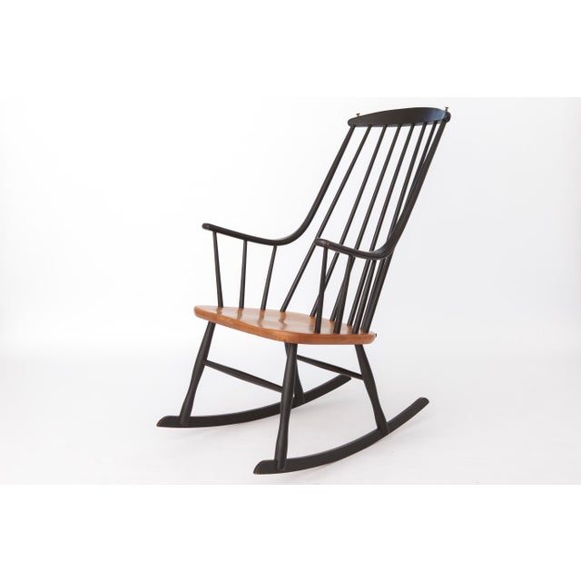 Vintage Grandessa Rocking Chair by Lena Larsson for Nesto, Sweden, 1960s For Sale - Image 4 of 11