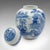 This is a vintage ginger jar. An English, ceramic decorative spice urn, dating to the late 20th century, circa 1970....