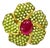 Bochic "Orient" Natural Ruby & Peridot Cocktail Ring Set 18K Gold &Silver For Sale