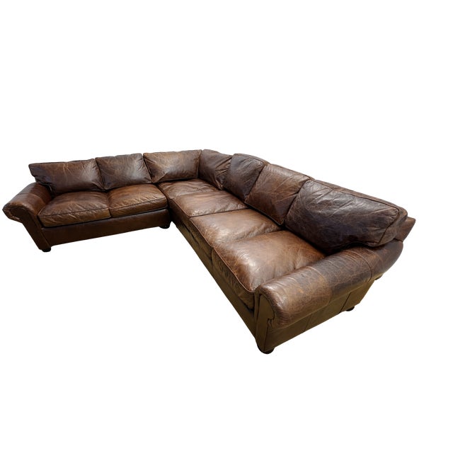 RH Lancaster Modular Sectional Italian Brompton Leather | Cocoa | Discontinued Configuration ──────────── DESCRIPTION An...
