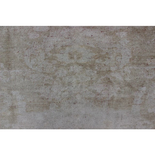 Antique Turkish Konya Area Rug in Gray & Soft Pink With Subtle Design 7'2 X 8'6 For Sale - Image 9 of 13