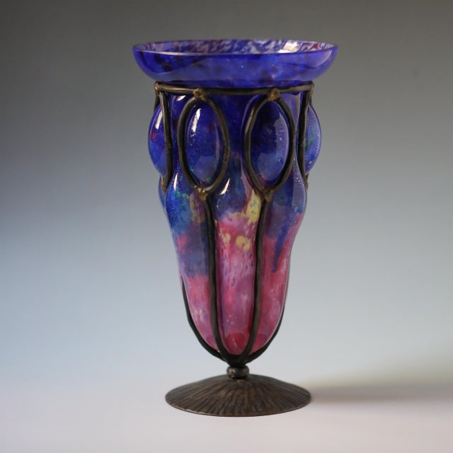 A striking and uncommon French Art Deco vase by Schneider France, dating to the 1920s. This visually dramatic example...