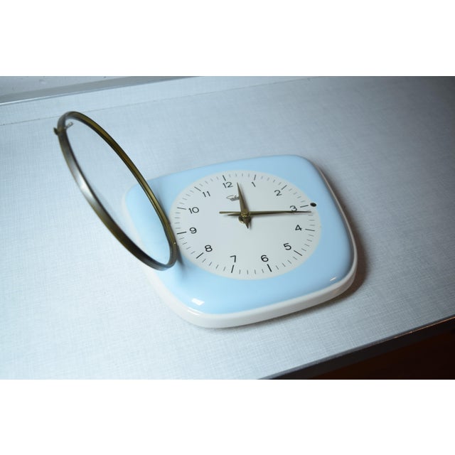 Mid-Century Modern Enamel Wall Clock from Selva, 1950s For Sale - Image 3 of 7