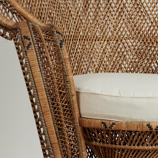 Wood Vintage Anglo Indian Wicker Peacock Chair For Sale - Image 7 of 14