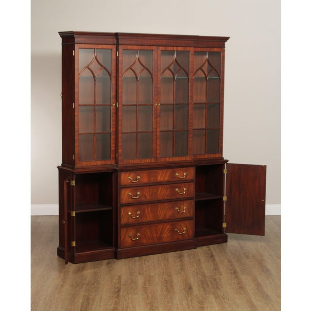 Henkel Harris Federal Style Mahogany Breakfront Bookcase | Chairish