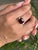 Art Deco Style Asscher Cut Garnet 925 Silver Statement Ring With Zirconia - Size 8.5 For Sale - Image 6 of 15