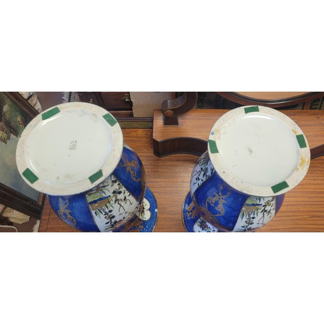Late 19th Century Antique Pr English Chinoiserie Faience Vases For Sale - Image 5 of 16
