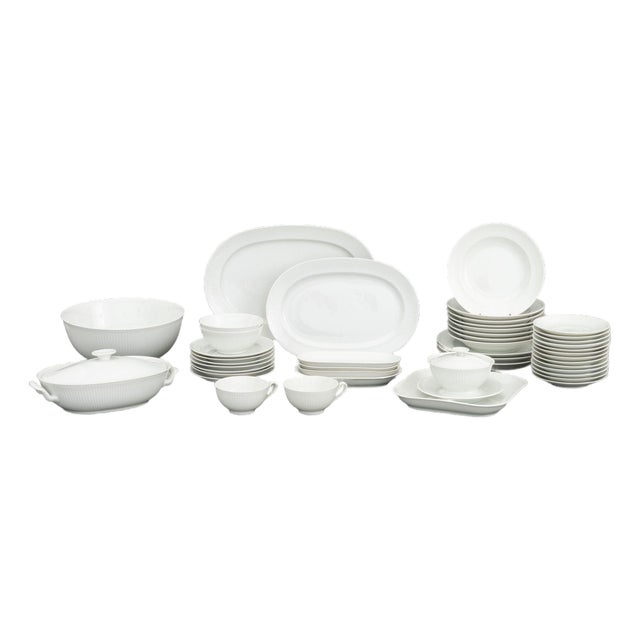 Late 20th Century Royal Copenhagen Porcelain Partial Dinnerware Service - 45 pcs For Sale