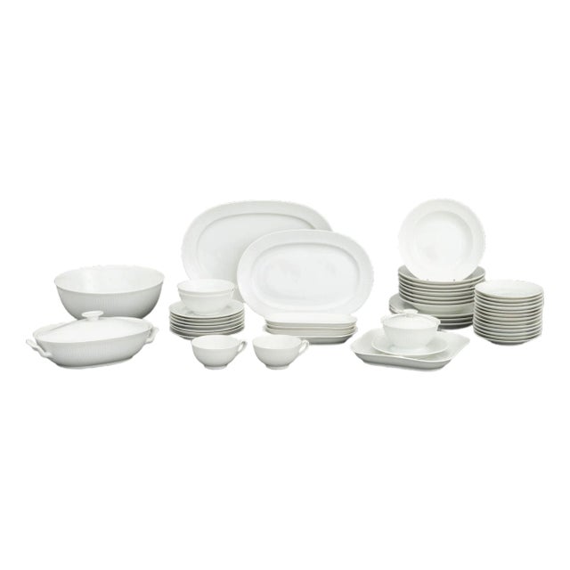 Royal Copenhagen Porcelain Partial Dinnerware Service, 45 Pieces For Sale