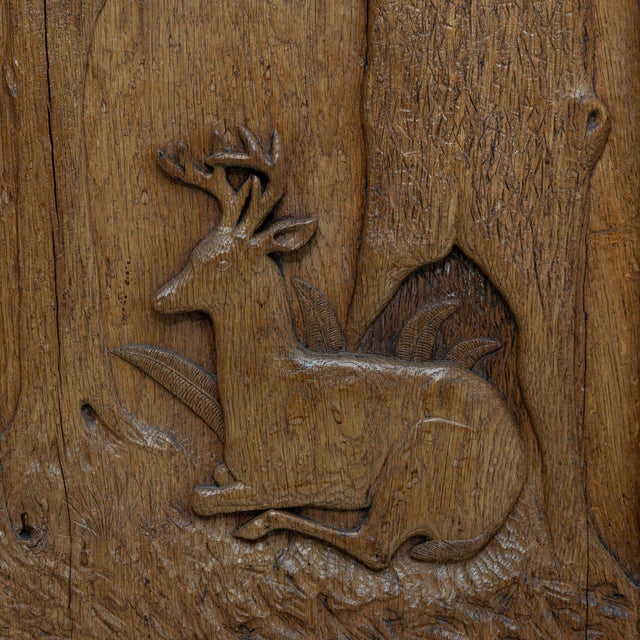 1920-1929 France Warm Honey Oak Carved Oak Vitrine Cabinet For Sale - Image 10 of 11