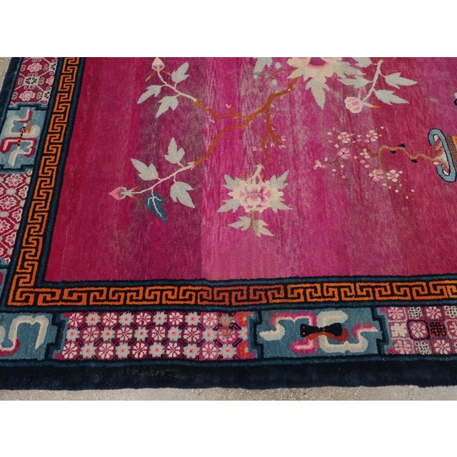 Mid 20th Century Galerie Shabab Collection Mid-20th Century Chinese Pictorial Art Deco Room Size Carpet For Sale - Image 5 of 8
