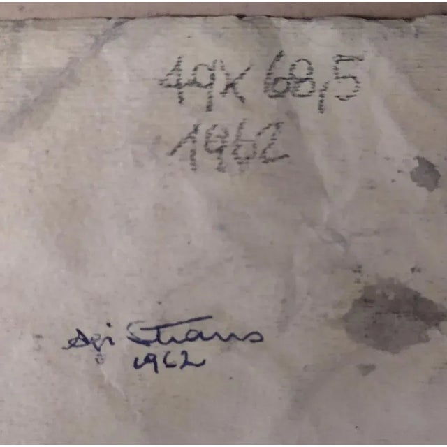 Agi Straus, Abstract Composition, 1962, Gouache on Paper For Sale - Image 4 of 5