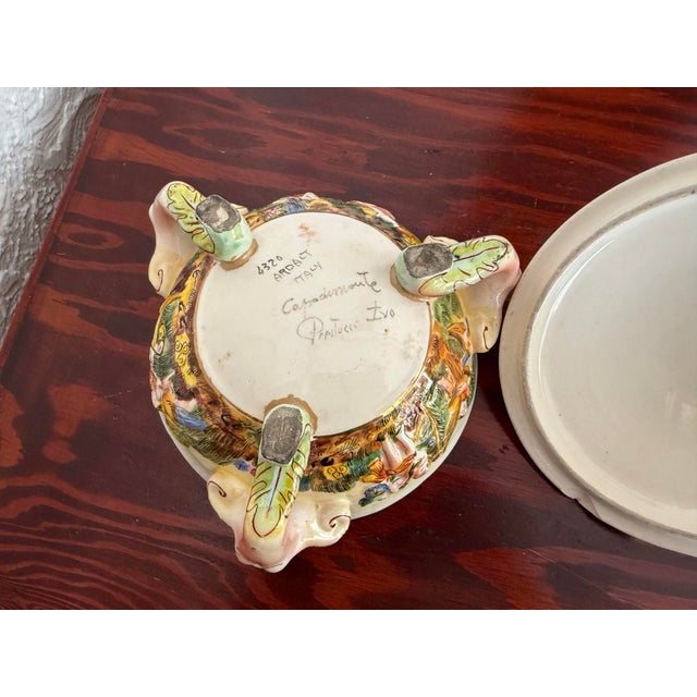 Vintage Italian Capodimonte Porcelain Lidded Dish With Cherubs For Sale - Image 9 of 10