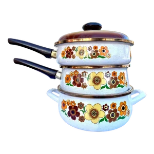 Like New 1970’s Enameled Cookware- Set of 3