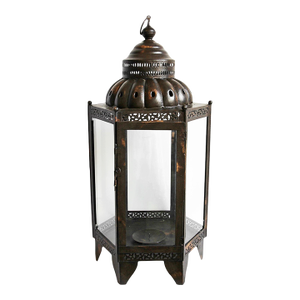 Tangier Large Iron & Glass Candle Lantern