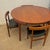 Vintage Roundette Dining Set in Teak and Black Leather by Hans Olsen for Frem Rojle, Denmark, 1950s, Set of 5 For Sale - Image 3 of 16