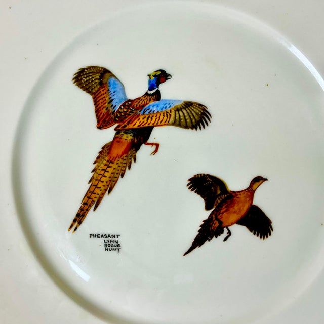 1950s 1950s Vintage Americana Adirondack Arts & Crafts Fowl Game Birds Dinner Plates - Set of 12, Lynn Bogue Hunt For Sale - Image 5 of 16
