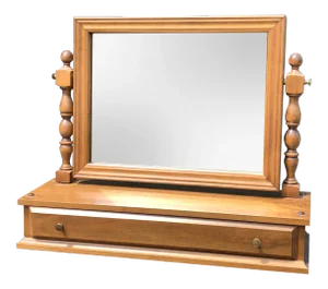 Vintage Maple Dresser Top Vanity Mirror