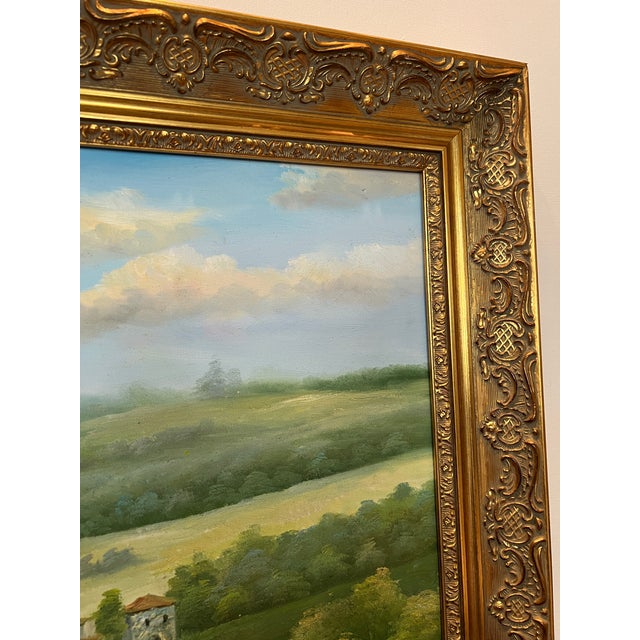 Tuscan Countryside Impressionist Oil Painting, Framed For Sale - Image 14 of 18
