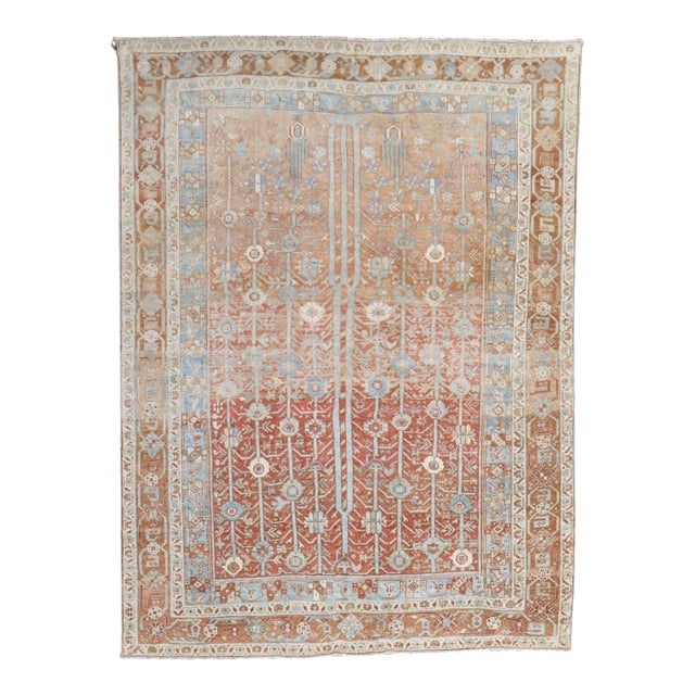 Early 20th Century Zabihi Collection Tribal Persian Square Accent Rug - 5'3" x 6'8" For Sale