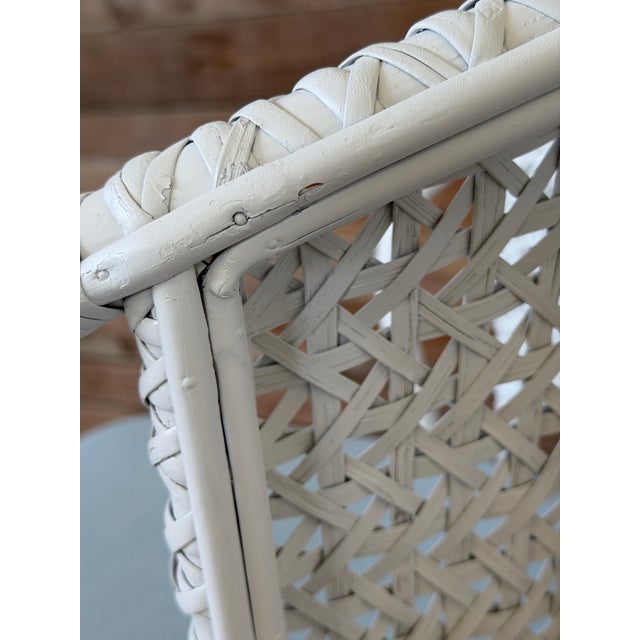 Pair of Vintage Coastal Whitecraft Rattan Side Chairs For Sale - Image 9 of 12