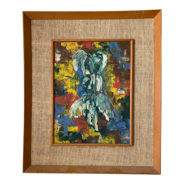 Mid 20th Century Abstract Oil Painting by Arzem, Framed For Sale