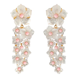 Clara Earrings in Pink, a pair For Sale