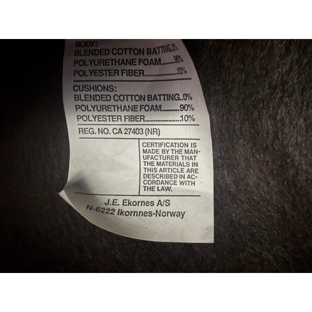 Black Vintage Ekornes Scandinavian Modern Black Leather Sofa With Rosewood Accents For Sale - Image 8 of 9