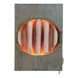 Brutalist Geometric Ceramic Wall Light in Brown Tones by Walburga Külz, Germany, 1975 For Sale