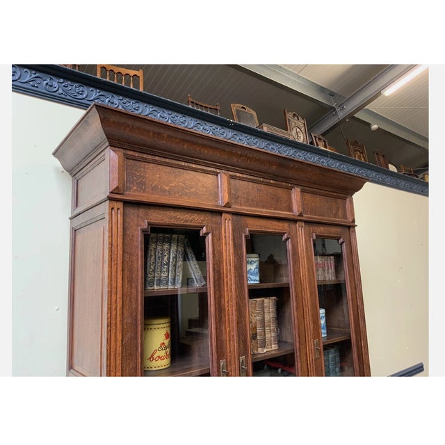 Brown Antique Art Nouveau Bookcase, 1910 For Sale - Image 8 of 10