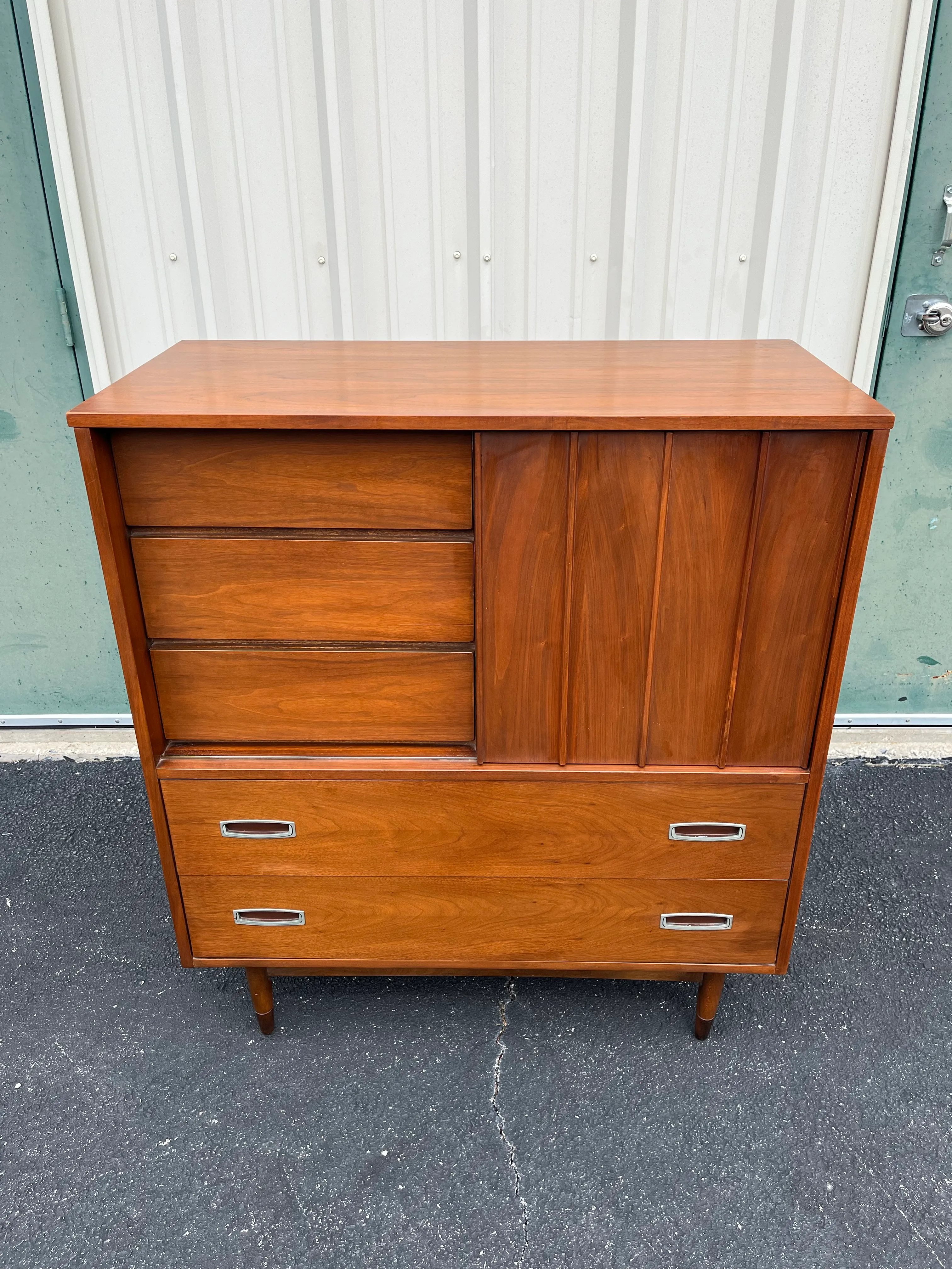 1960s Hooker Mainline Walnut Tall Dresser | Chairish
